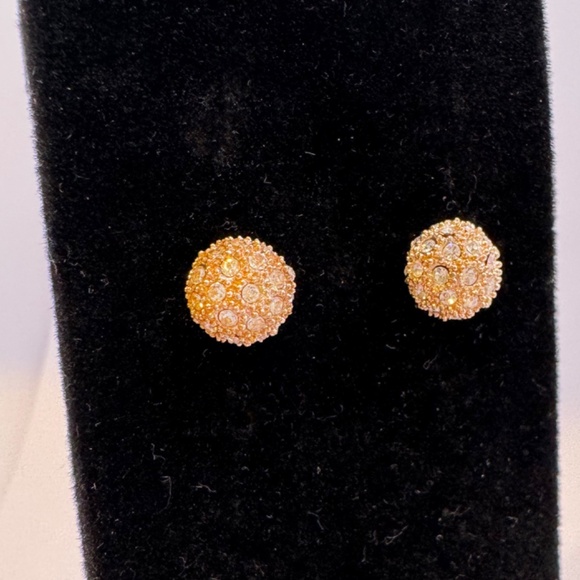 Round Rhinestone Interview Studs - Picture 2 of 3